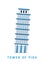 Line art Leaning Tower of Pisa, Italy, European famous sight, vector illustration in flat style.