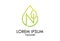 Line Art Letter N Drop Nature Eco Leaf Logo Design
