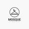 Line art mosque minimalist logo vector illustration design