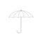 Line art open umbrella. Autumn or spring clothes accessory for rainy weather.