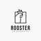 Line art rooster minimalist logo vector illustration design