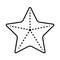 line art star fish icon vector