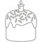 Line art traditional easter cake candle icon