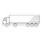Line art transport icon, vector illustration - truck, waggon