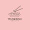 line art tteokboki korean food logo vector minimal illustration design