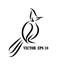 Line art vector logo of Red-whiskered bulbul bird eps 10