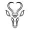 Line art vector of springbok head.