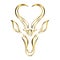 Line art vector of springbok head.