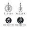 Line Art Violin / Cello logo design inspiration - Vector Illustration