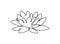 Line art water lily. Minimal lotus. Beautiful floral logo. Simple design