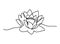 Line art water lily. Minimal lotus. Logo for beauty products