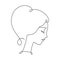 Line art woman portrait, romantic profile portrait. Simple logo for beauty salon.