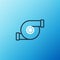 Line Automotive turbocharger icon isolated on blue background. Vehicle performance turbo. Turbo compressor induction