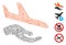 Line Aviation Support Hand Icon Vector Mosaic