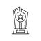 Line award trophy icon, victory star winner prize