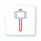 Line Battle hammer icon isolated on white background. Colorful outline concept. Vector