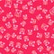 Line Beaver animal icon isolated seamless pattern on red background. Vector
