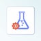 Line Bioengineering icon isolated on white background. Element of genetics and bioengineering icon. Biology, molecule
