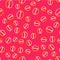 Line Bipolar disorder icon isolated seamless pattern on red background. Vector