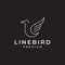 Line bird minimalist goose or swan fly logo design, vector graphic symbol icon illustration creative idea