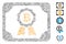 Line Bitcoin Certificate Icon Vector Collage