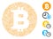 Line Bitcoin Coin Icon Vector Mosaic
