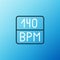 Line Bitrate icon isolated on blue background. Music speed. Sound quality. Colorful outline concept. Vector