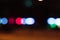 Line of blurred lights, bokeh optical effect. Night city