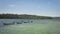 Line of Boats Afloat in a Reservoir, Kent, UK