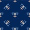 Line Bongo drum icon isolated seamless pattern on blue background. Musical instrument symbol. Vector