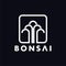 Line bonsai abstract logo design template