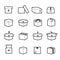 Line box vector icons