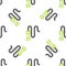 Line Braided leather whip icon isolated seamless pattern on white background. Vector