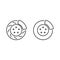 Line brake disc black icon on white background