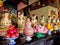 Line of buddha statues in Buddhist temple