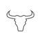 Line Bull Face Logo, Business Icon on a White Background