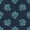 Line Cactus icon isolated seamless pattern on black background. Vector