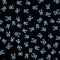 Line Camouflage cargo pants icon isolated seamless pattern on black background. Vector