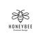 Line cartoon shape little honey bee logo design, vector graphic symbol icon illustration creative idea