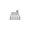 Line cashbox icon on white background