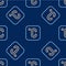 Line Celsius icon isolated seamless pattern on blue background. Vector