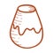 Line Ceramic cup, earthenware vase, clay dishes. Hand drawn vector illustration in doodle style. Isolated element on a