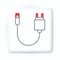 Line Charger icon isolated on white background. Colorful outline concept. Vector