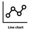 Line chart icon, simple style.