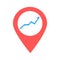 Line chart location map pin pointer icon. Element of map point for mobile concept and web apps. Icon for website design and app de