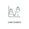 Line charts,frequency graphs vector line icon, linear concept, outline sign, symbol