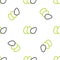 Line Chicken egg icon isolated seamless pattern on white background. Vector