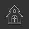 Line church sanctuary vector illustration icon.