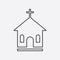 Line church sanctuary vector illustration icon. Simple flat pict