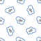 Line CO2 emissions in cloud icon isolated seamless pattern on white background. Carbon dioxide formula, smog pollution